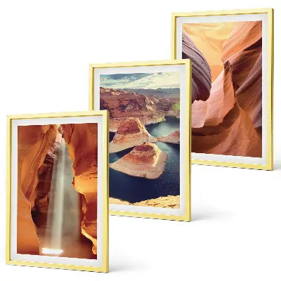 Wanddecoratie set schilderijen waterval in een ravijn
