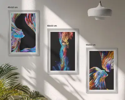 Wanddecoratieset met schilderijen abstracte kleurrijke gezichten