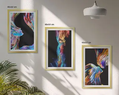 Wanddecoratieset met schilderijen abstracte kleurrijke gezichten