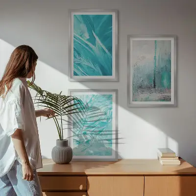 Fotowand met abstracte blauwe tinten