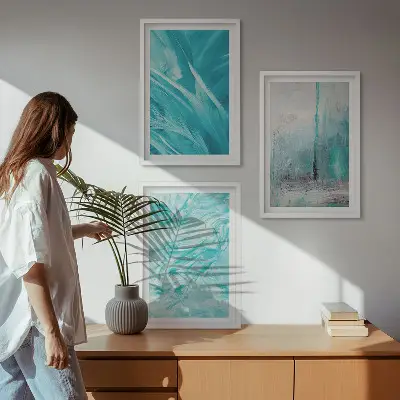 Fotowand met abstracte blauwe tinten