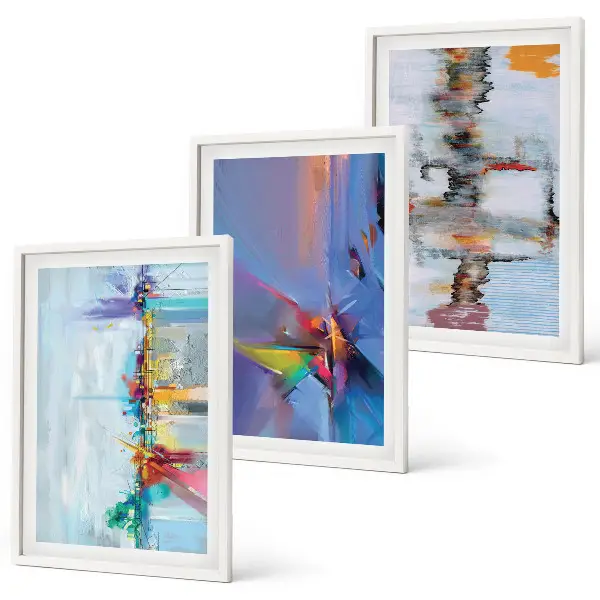 Set wanddecoratie met schilderijen Abstracte artistieke composities