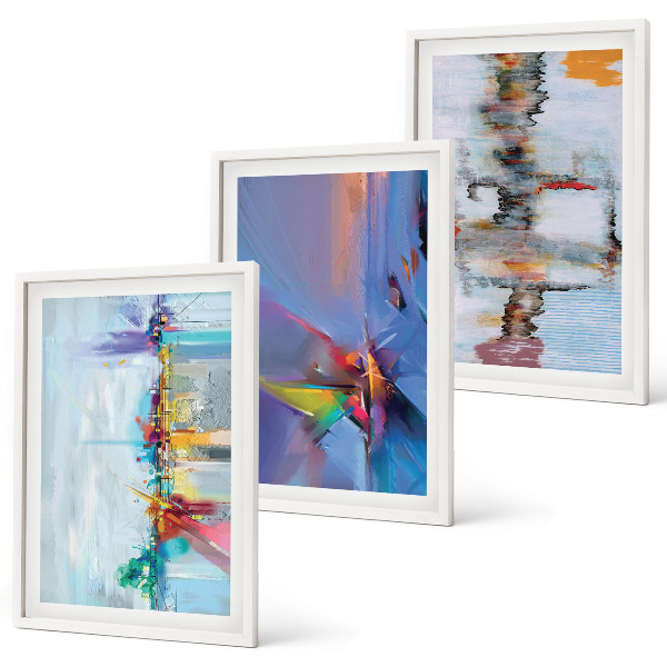 Wanddecoratie set schilderijen Abstrakcyjne malarskie kompozycje