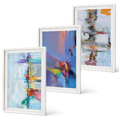 Wanddecoratie set schilderijen Abstrakcyjne malarskie kompozycje