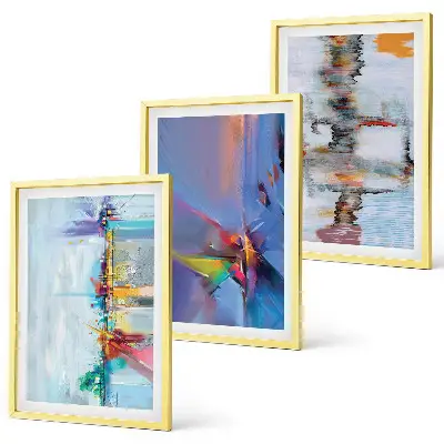 Set wanddecoratie met schilderijen Abstracte artistieke composities
