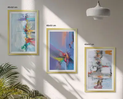 Set wanddecoratie met schilderijen Abstracte artistieke composities