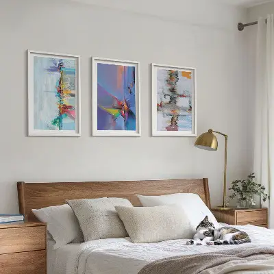 Set wanddecoratie met schilderijen Abstracte artistieke composities