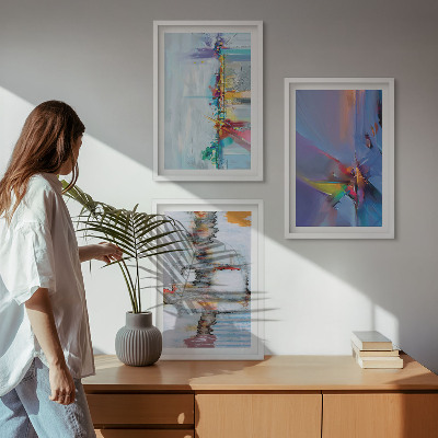 Wanddecoratie set schilderijen Abstrakcyjne malarskie kompozycje