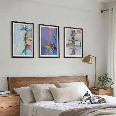 Set wanddecoratie met schilderijen Abstracte artistieke composities