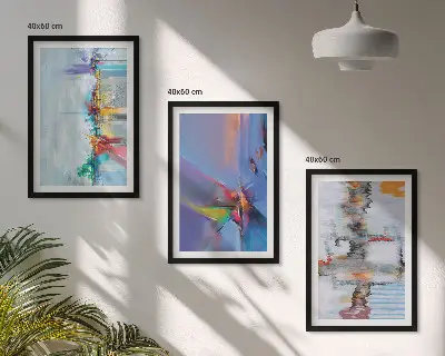Set wanddecoratie met schilderijen Abstracte artistieke composities