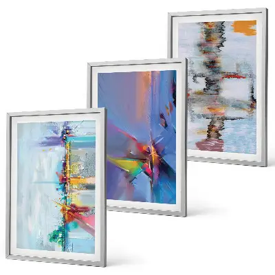 Set wanddecoratie met schilderijen Abstracte artistieke composities