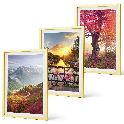 Wanddecoratieset schilderijen berglandschappen per fiets