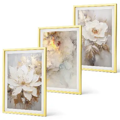 Fotowand met abstracte bloemen op een lichte achtergrond