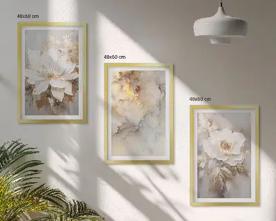 Fotowand met abstracte bloemen op een lichte achtergrond