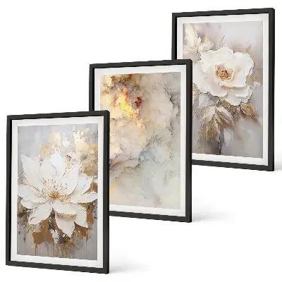 Fotowand met abstracte bloemen op een lichte achtergrond