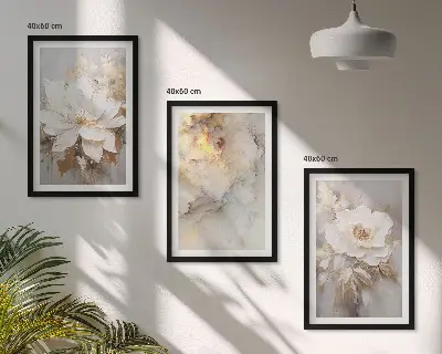 Fotowand met abstracte bloemen op een lichte achtergrond