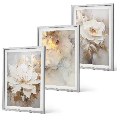 Fotowand met abstracte bloemen op een lichte achtergrond