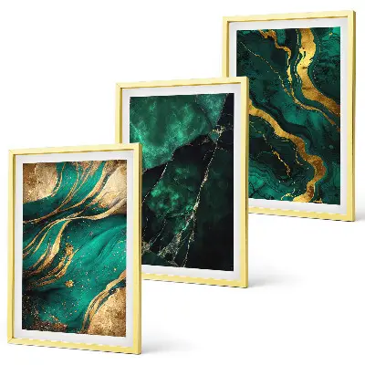 Set wanddecoratie met schilderijen elegante steenpatronen