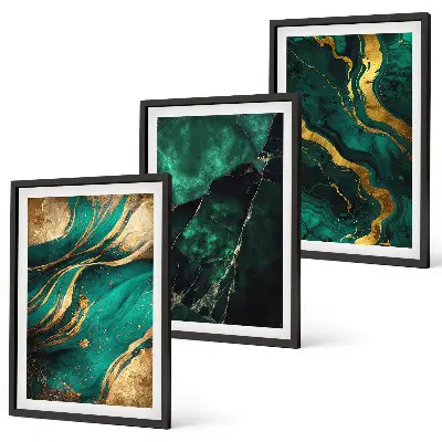 Set wanddecoratie met schilderijen elegante steenpatronen