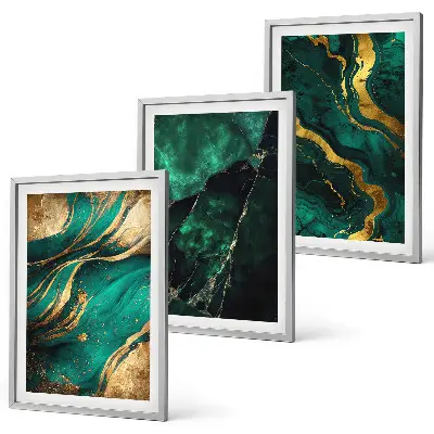 Set wanddecoratie met schilderijen elegante steenpatronen