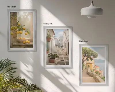 Fotobehang uitzicht op een citrusboom door een raam