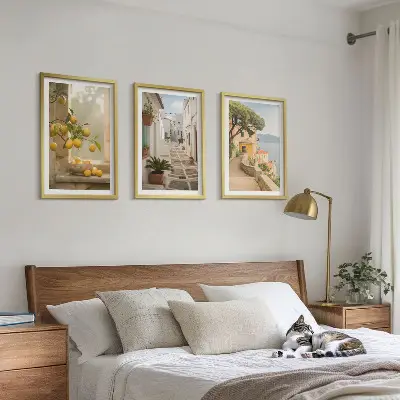 Fotobehang uitzicht op een citrusboom door een raam