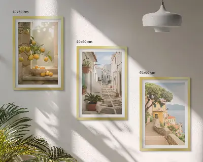 Fotobehang uitzicht op een citrusboom door een raam