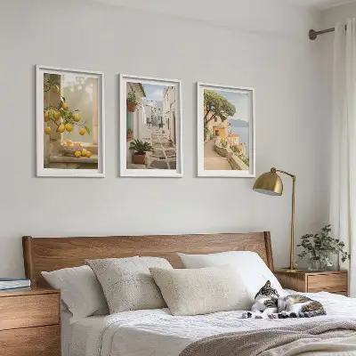 Fotobehang uitzicht op een citrusboom door een raam