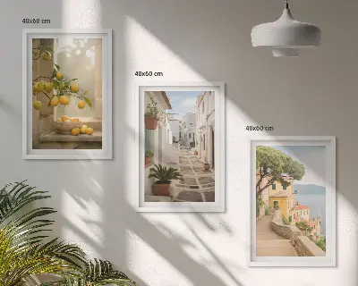 Fotobehang uitzicht op een citrusboom door een raam
