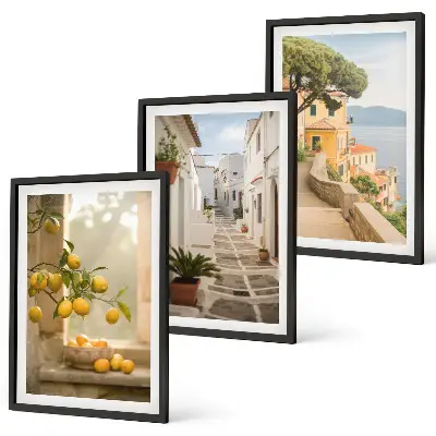 Fotobehang uitzicht op een citrusboom door een raam