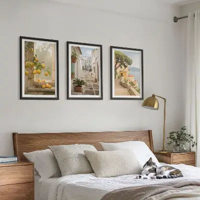 Fotobehang uitzicht op een citrusboom door een raam