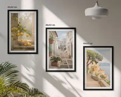 Fotobehang uitzicht op een citrusboom door een raam