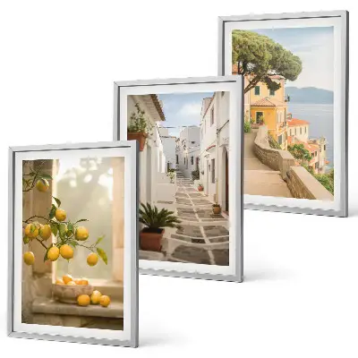 Fotobehang uitzicht op een citrusboom door een raam