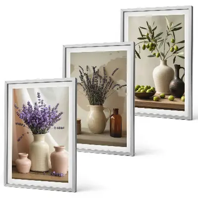 Fotowand met lavendel, olijven en servies