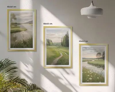 Fotowand zomerlandschap met rivier en bloemenweide