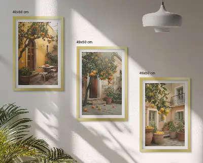 Fotowand met een tuin vol citrusvruchten in de zon