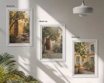 Fotowand met een tuin vol citrusvruchten in de zon