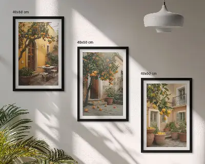 Fotowand met een tuin vol citrusvruchten in de zon
