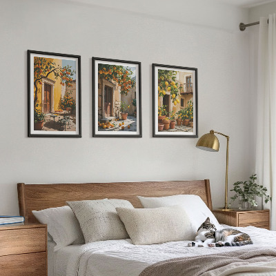 Wanddecoratie set schilderijen Owoce cytrusowe dziedziniec rośliny
