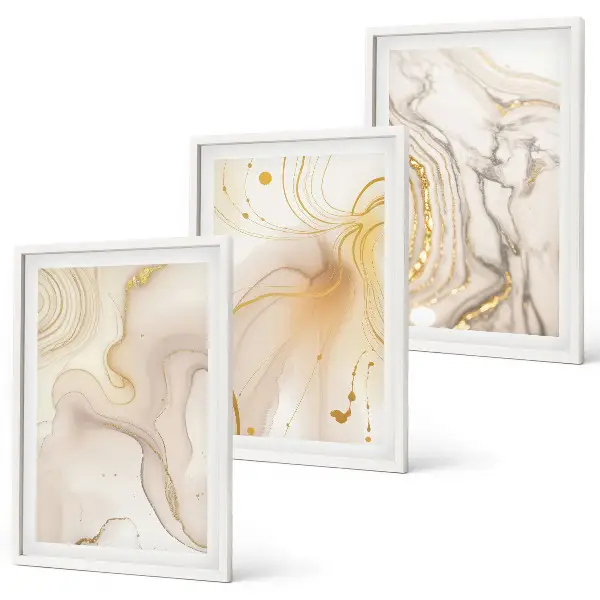 Wanddecoratieset schilderijen met subtiele abstracte patronen