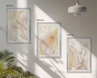 Wanddecoratieset schilderijen met subtiele abstracte patronen