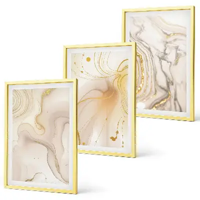 Wanddecoratieset schilderijen met subtiele abstracte patronen
