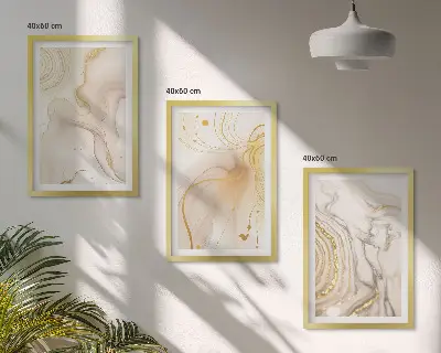 Wanddecoratieset schilderijen met subtiele abstracte patronen