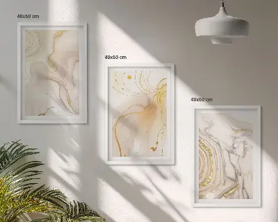 Wanddecoratieset schilderijen met subtiele abstracte patronen