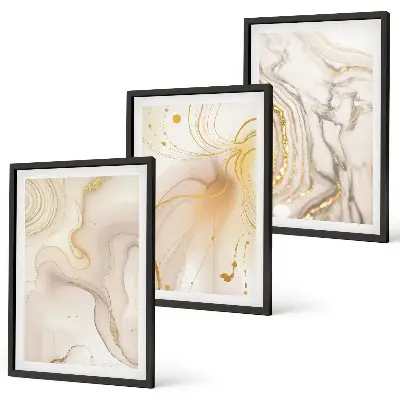 Wanddecoratieset schilderijen met subtiele abstracte patronen