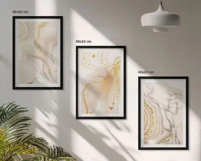 Wanddecoratieset schilderijen met subtiele abstracte patronen
