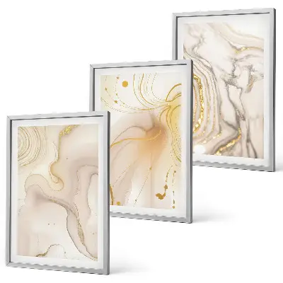 Wanddecoratieset schilderijen met subtiele abstracte patronen