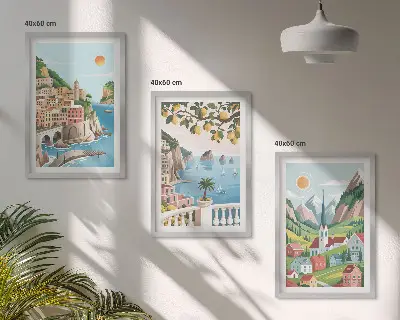 Fotowand met een landschap van de zee en citrusvruchten