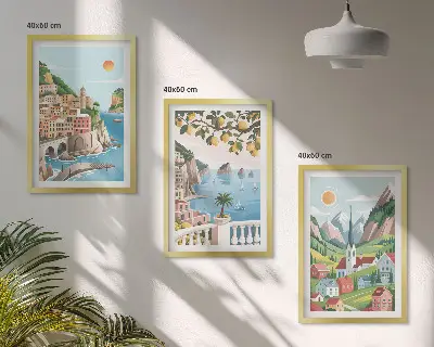 Fotowand met een landschap van de zee en citrusvruchten
