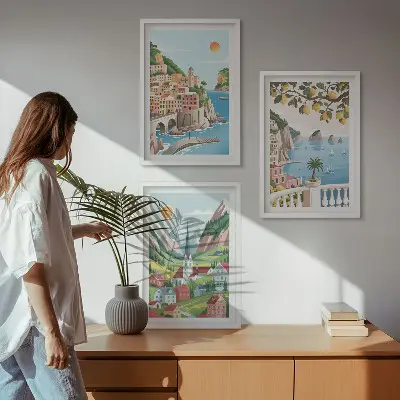Fotowand met een landschap van de zee en citrusvruchten